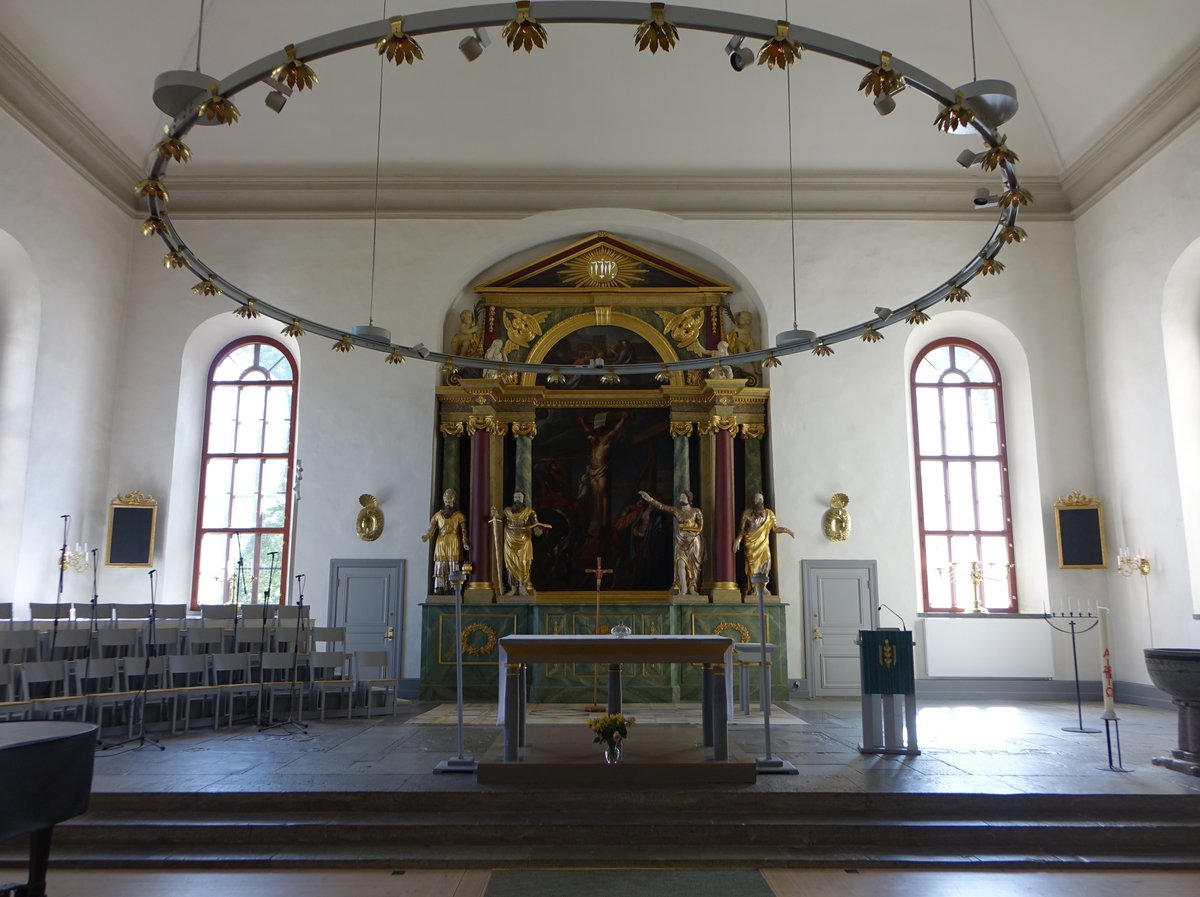 Vingaker, Hochaltar aus dem 17. Jahrhundert in der Ev. Kirche (05.06.2018)