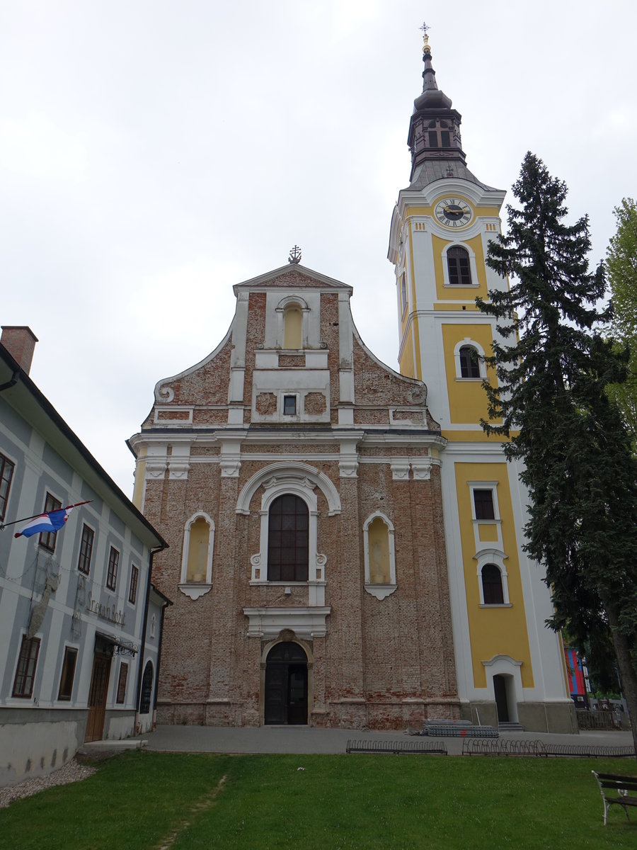 Virovitica, St. Rocco Kirche und Franziskanerkloster, erbaut von 1746 bis 1752 (03.05.2017)