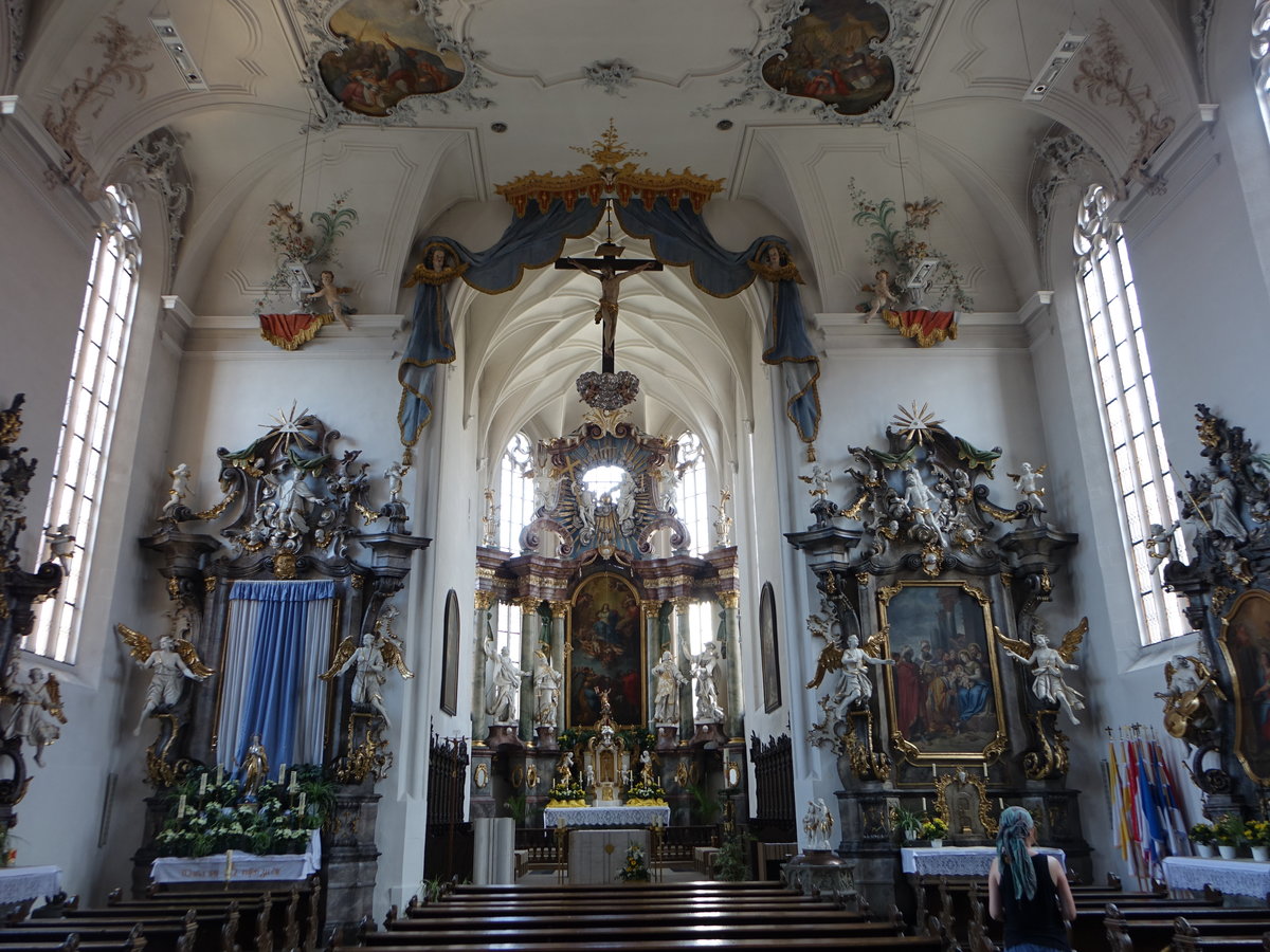 Volkach, barocker Innenraum der Pfarrkirche St. Bartholomus (28.05.2017)