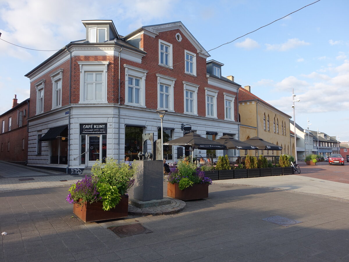 Vordingborg, Cafe Klint und Huser am Slots Torvet (18.07.2021)