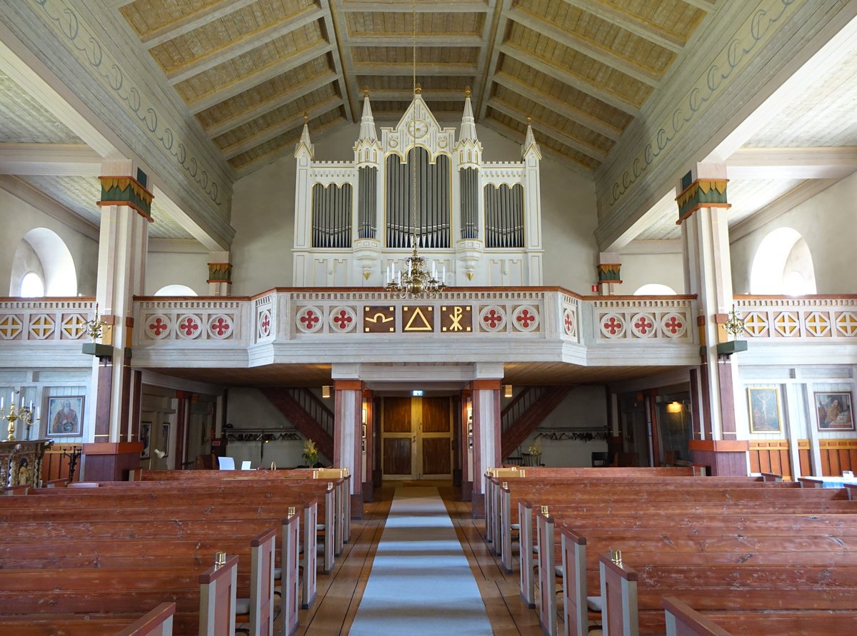 Vrigstad, Orgelempore in der Ev. Kirche (12.06.2016)