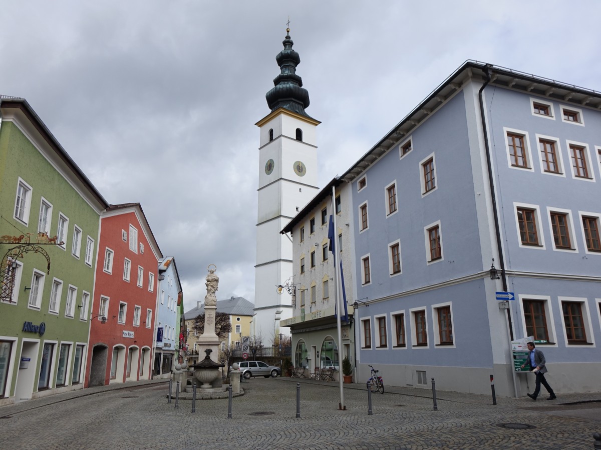 Waging am See, St. Martin Kirche, erbaut 1697, Wandpfeilerkirche (15.02.2016)