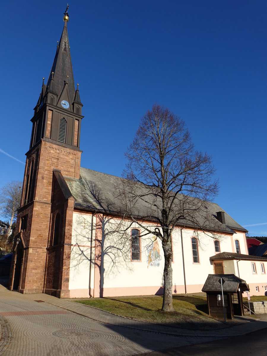 Waldau, kath. Pfarrkirche St. Nikolaus, erbaut ab 1762 (26.12.2018)