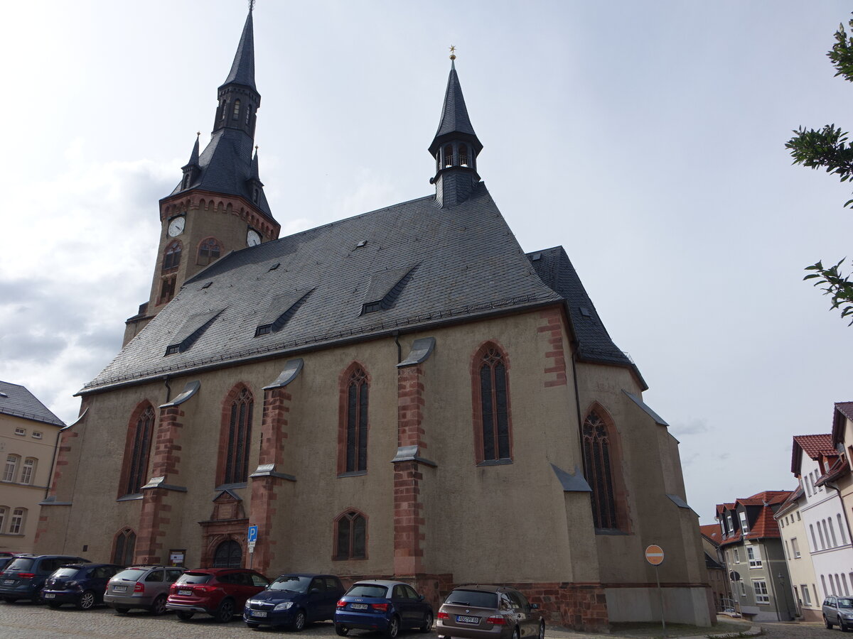 Waldenburg, evangelische St. Bartholomus Kirche, erbaut im 15. Jahrhundert (13.08.2023)