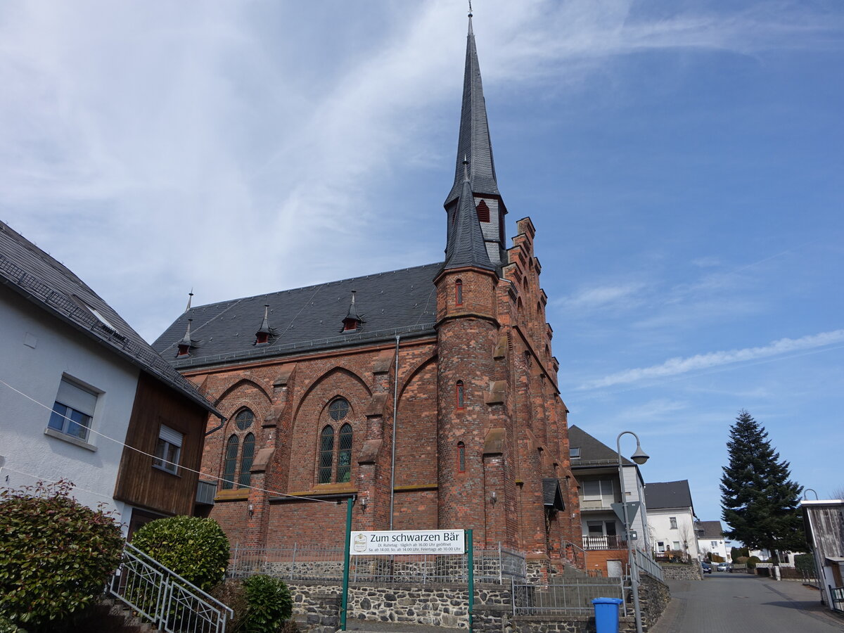 Waldernbach, Pfarrkirche St. Katharina, erbaut 1878 (13.03.2022)
