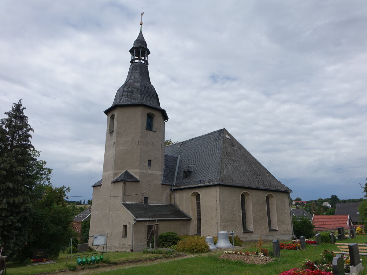 Waldkirchen, evangelische Kirche, erbaut im 13. Jahrhundert, Kirchturm von 1651 (12.08.2023)