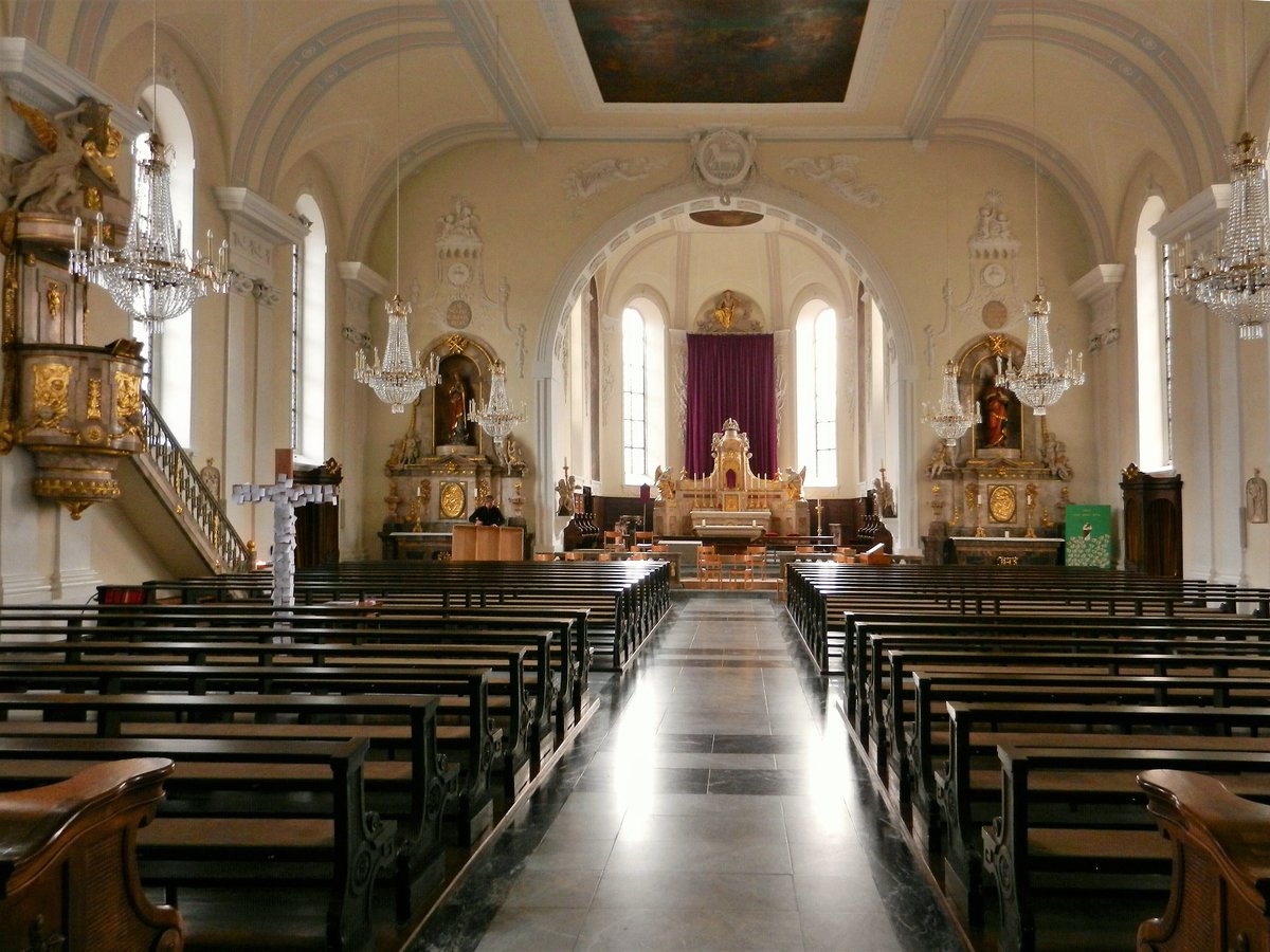 Waldshut, katholische Pfarrkirche Liebfrauen, Innenansicht - 30.03.2012