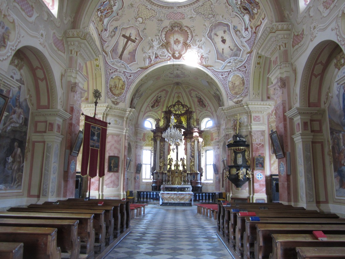 Wallfahrtskirche Heiligengrab, barocker Hochaltar von 1765, Seitenaltre von 1770, 
Malereien von Johann Kleinneger (04.10.2013)