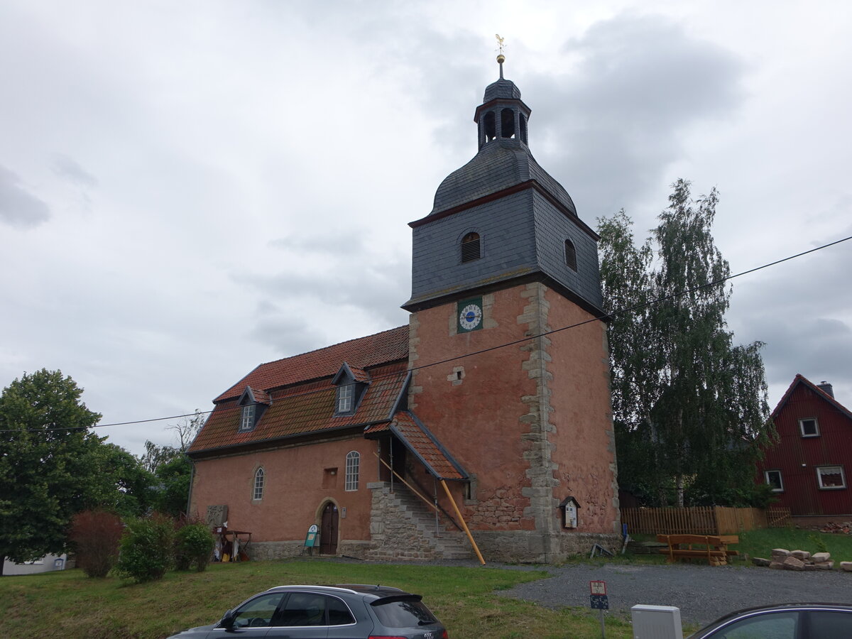 Wallrode, evangelische Kirche, erbaut im 13. Jahrhundert (01.07.2023)