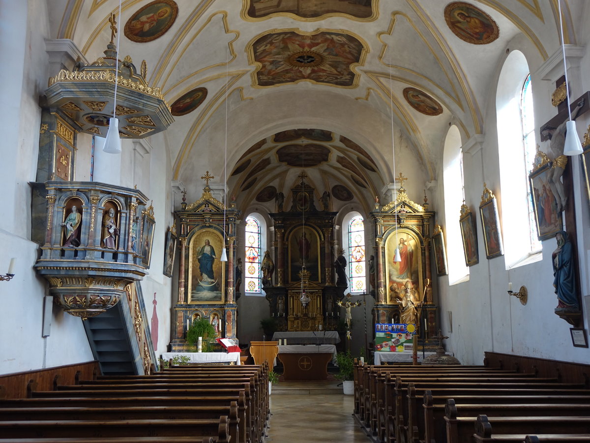 Wambach, Kanzel und Altre in der Pfarrkirche St. Lambertus (20.03.2016)