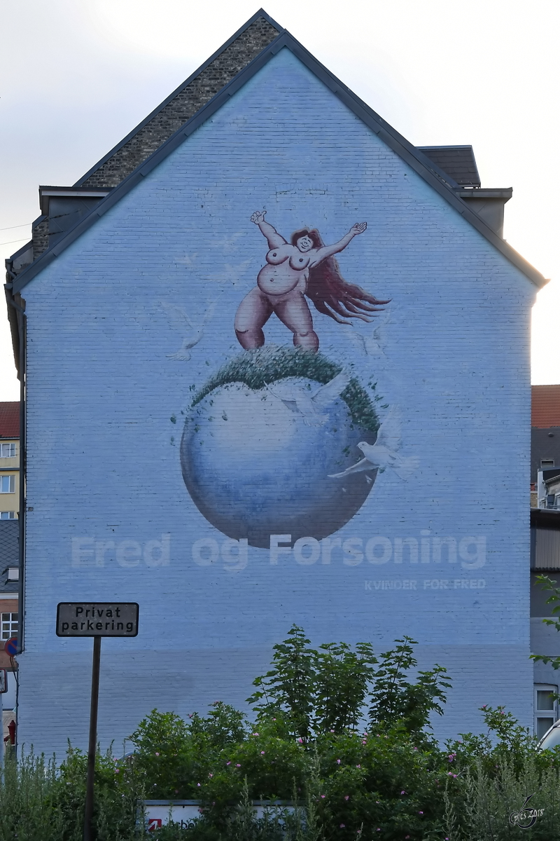 Wandmalereien im dänischen Aalborg. (Juni 2018)