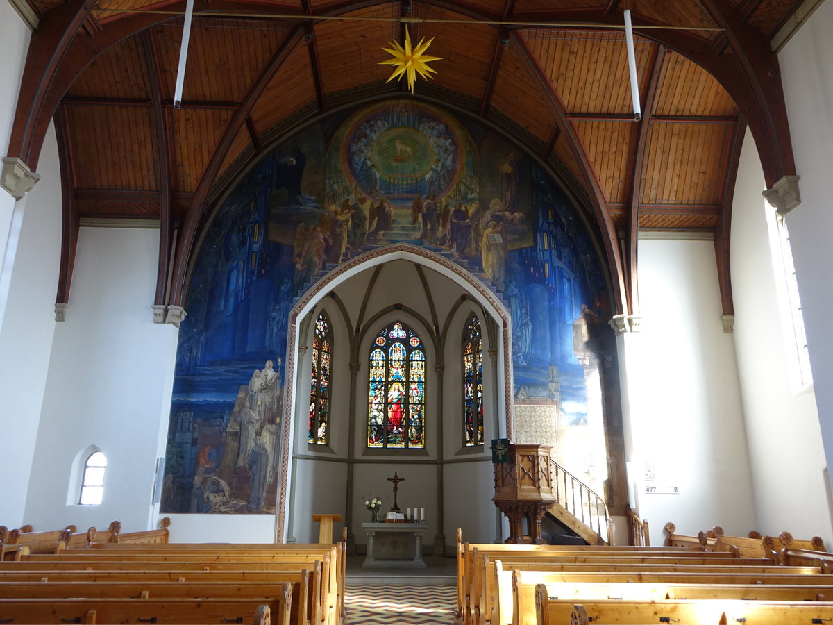 Wangen im Allgu, Gemlde im Torbogen von Professor Rudolf Schfer in der Ev. Stadtkirche (20.02.2021)