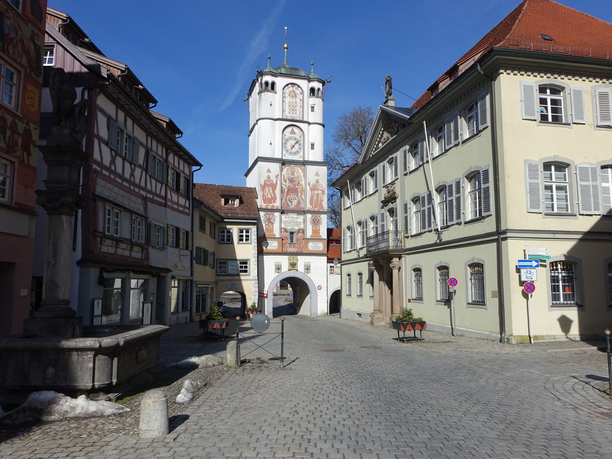 Wangen im Allgu, Ravensburger Tor und Ritterhaus in der Herrenstrae (20.02.2021)