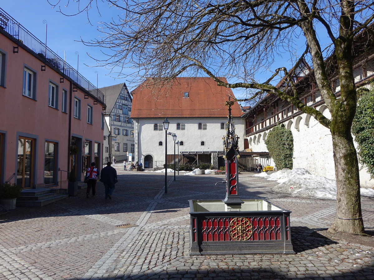 Wangen im Allgäu, Teil der Stadtmauer am Eselberg (20.02.2021)