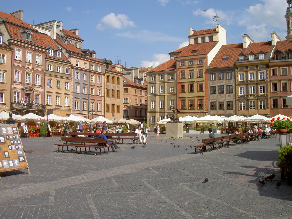 Warschau, Huser am Rynek Platz in der Altstadt Stare Miasto (01.07.2010)