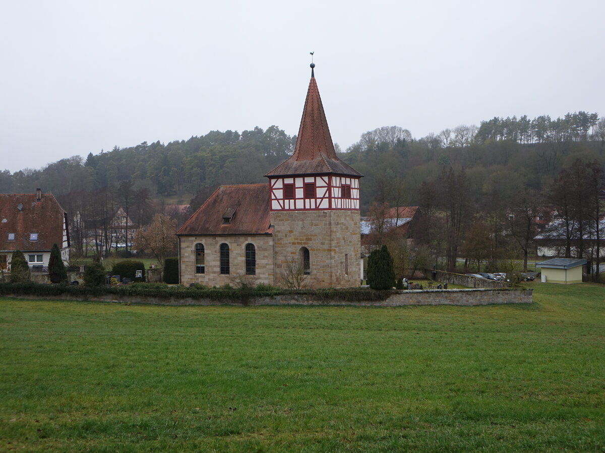 Warzfelden, evangelische St. Mauritius Kirche, erbaut ab 1399 (18.12.2016)