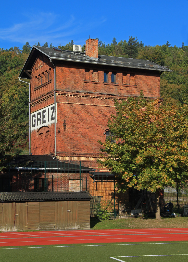 Wasserhaus am Bahnhof in Greiz im Oktober 2015