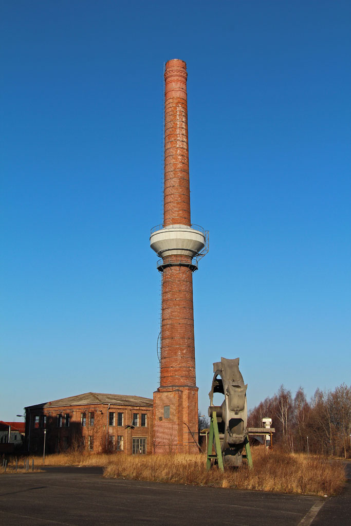 Wasserturm der alten Brikettfabrik in Neukirchen bei Borna im Februar 2014