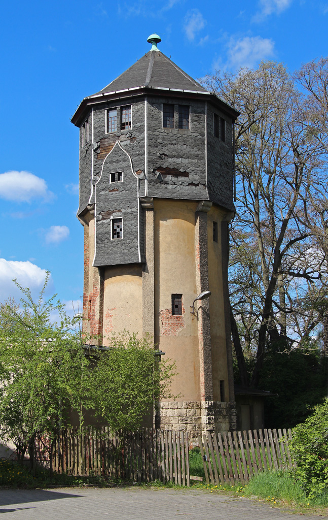 Wasserturm am Bahnhof Sondershausen im April 2014