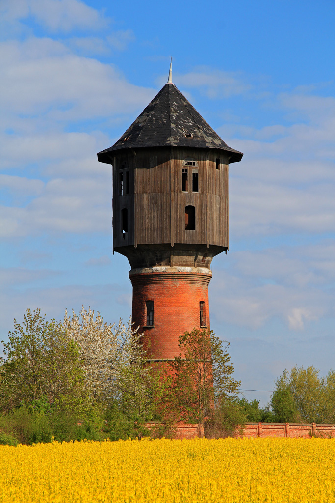 Wasserturm des ehem.Bleicherdewerkes in Staßfurt im Mai 2015