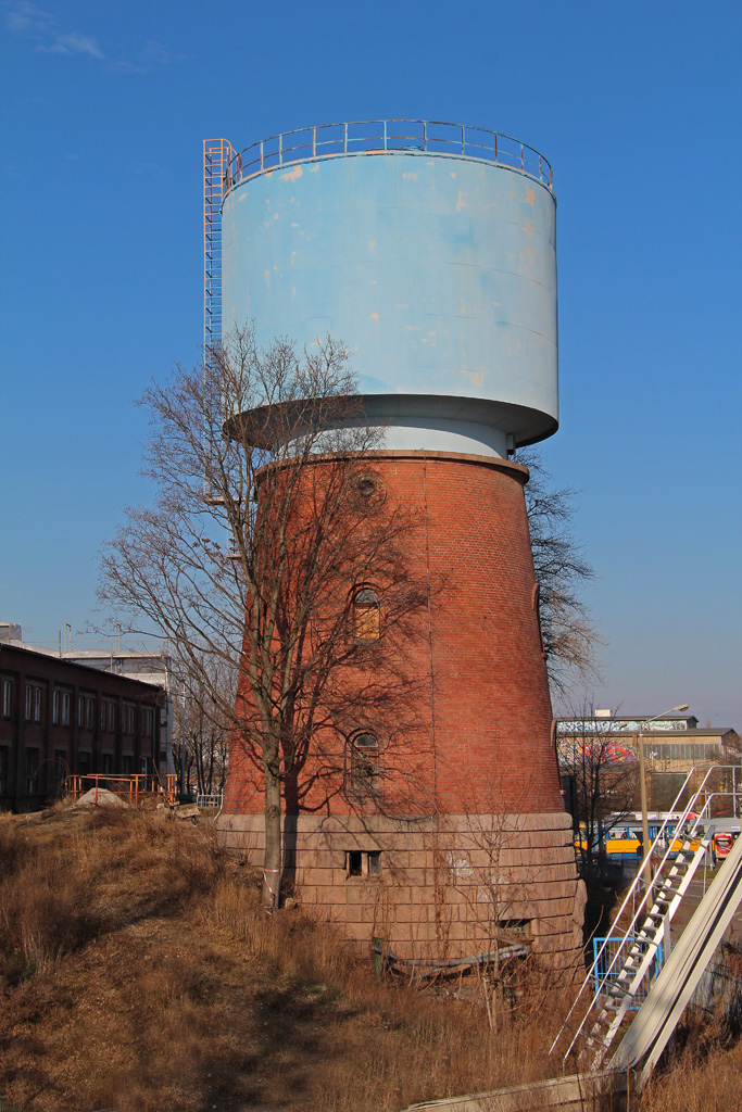 Wasserturm Leipzig-Bahnbetriebswerk Hauptbahnhof West im Februar 2014