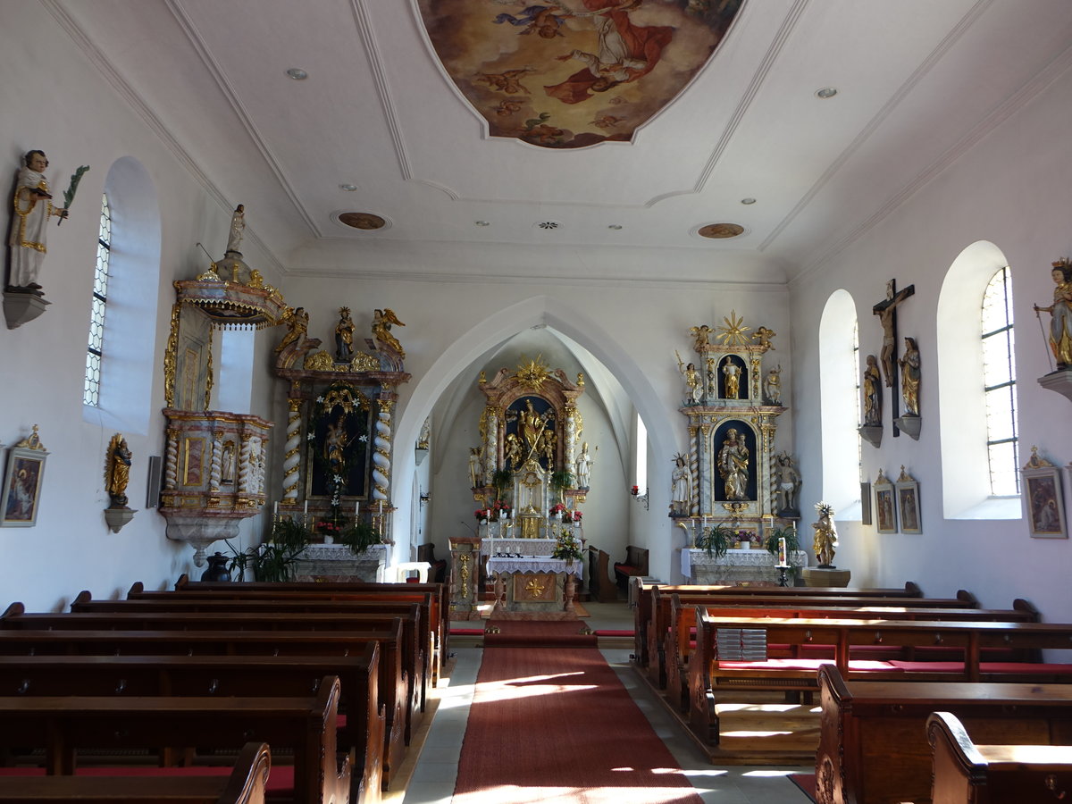 Wattendorf, Altre und Kanzel in der kath. St. Barbara Kirche (14.10.2018)