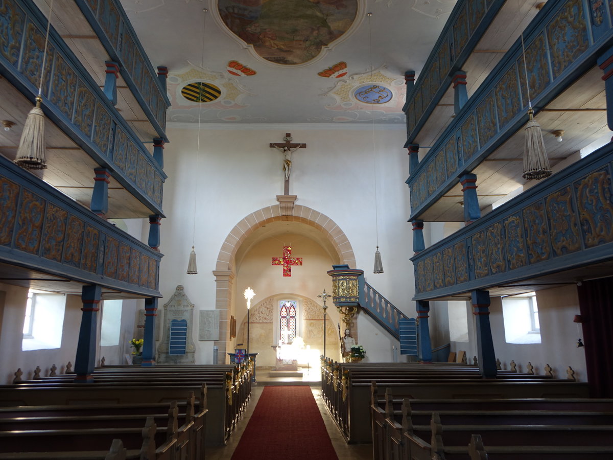 Watzendorf, barocker Innenraum der Evangelisch-lutherische Marienkirche (08.04.2018)