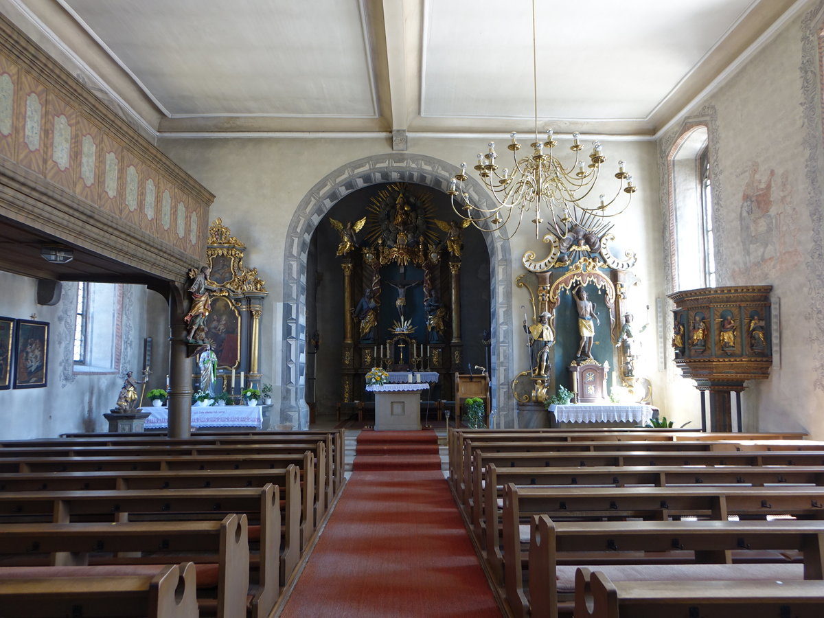 Wegfurt, Innenraum der kath. Pfarrkirche St. Peter und Paul (08.07.2018)