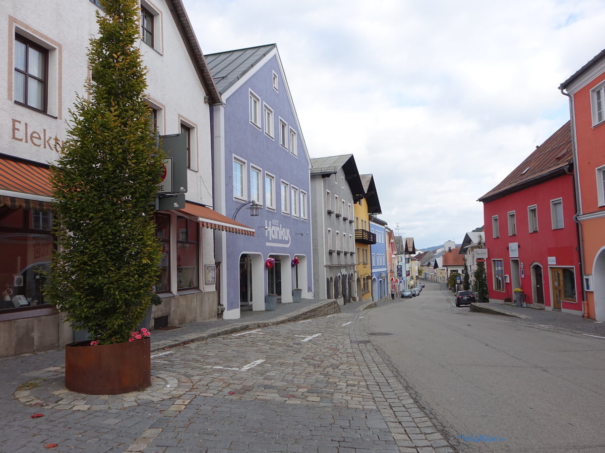 Wegscheid, Huser und Geschfte in der Marktstrae (21.10.2018)