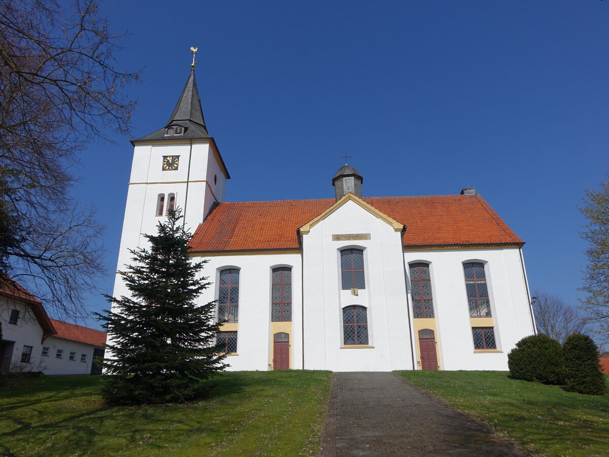 Wehdem, evangelische Kirche, erbaut im 19. Jahrhundert (22.03.2026)