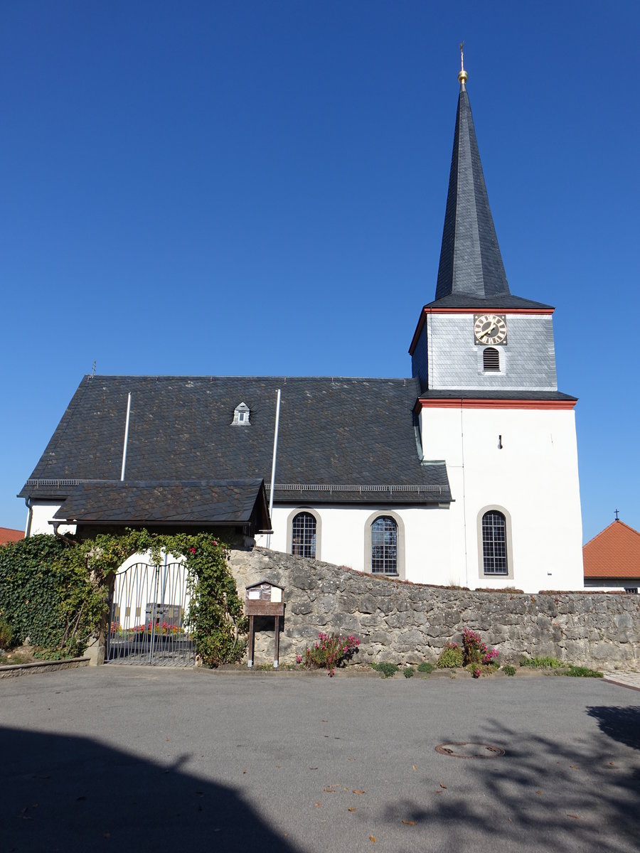 Weiden, kath. Pfarrkirche St. Andreas, Chorturmkirche, Chorgewlbe sptmittelalterlich, Langhaus 18. Jahrhundert (14.10.2018)