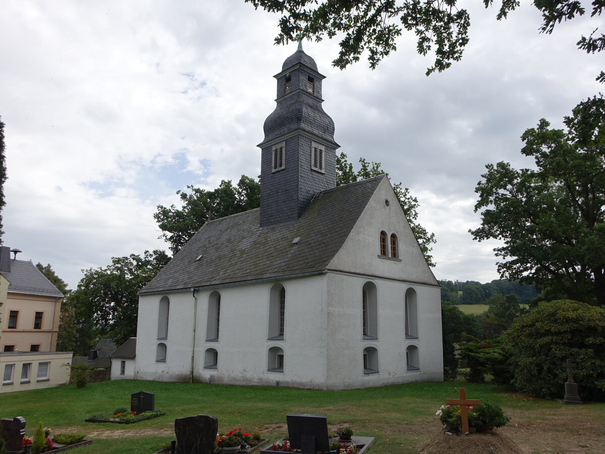 Weigmannsdorf, evangelische Kirche, erbaut im 15. Jahrhundert (18.09.2023)