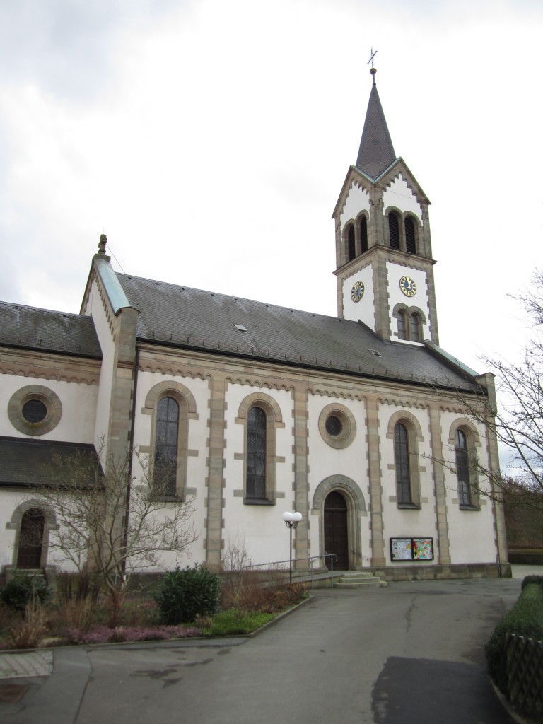 Weisendorf, Kath. St. Josef Kirche, neuromanisch, erbaut 1885 (09.02.2014)