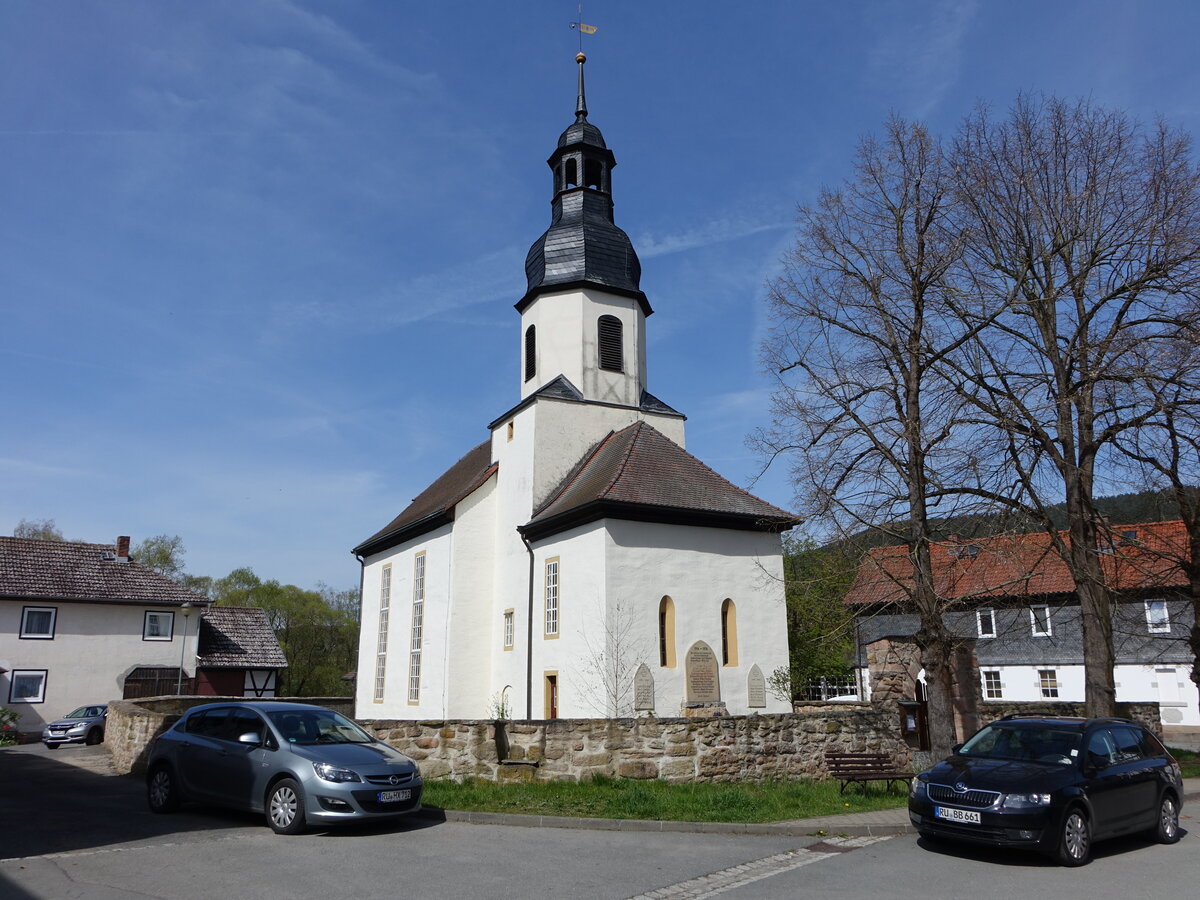 Weien, evangelische Dorfkirche, erbaut im 15. Jahrhundert (22.04.2023)