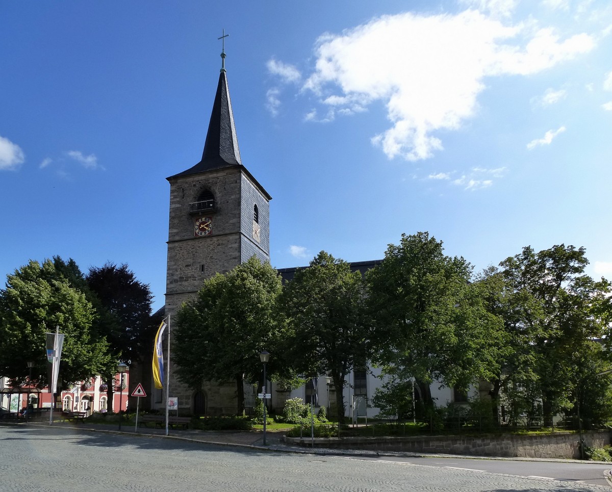 Weienstadt, die evangelische Stadtpfarrkirche, nach dem Brand 1823 neu errichtet, Aug.2014