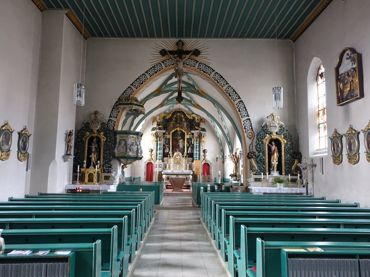 Weng, Hochaltar von 1920 in der kath. Pfarrkirche St. Johannes (20.10.2018)