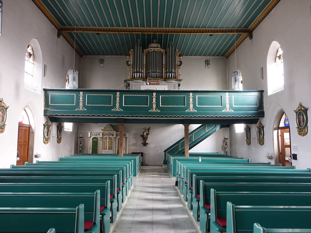 Weng, Orgelempore in der kath. Pfarrkirche St. Johannes (20.10.2018)