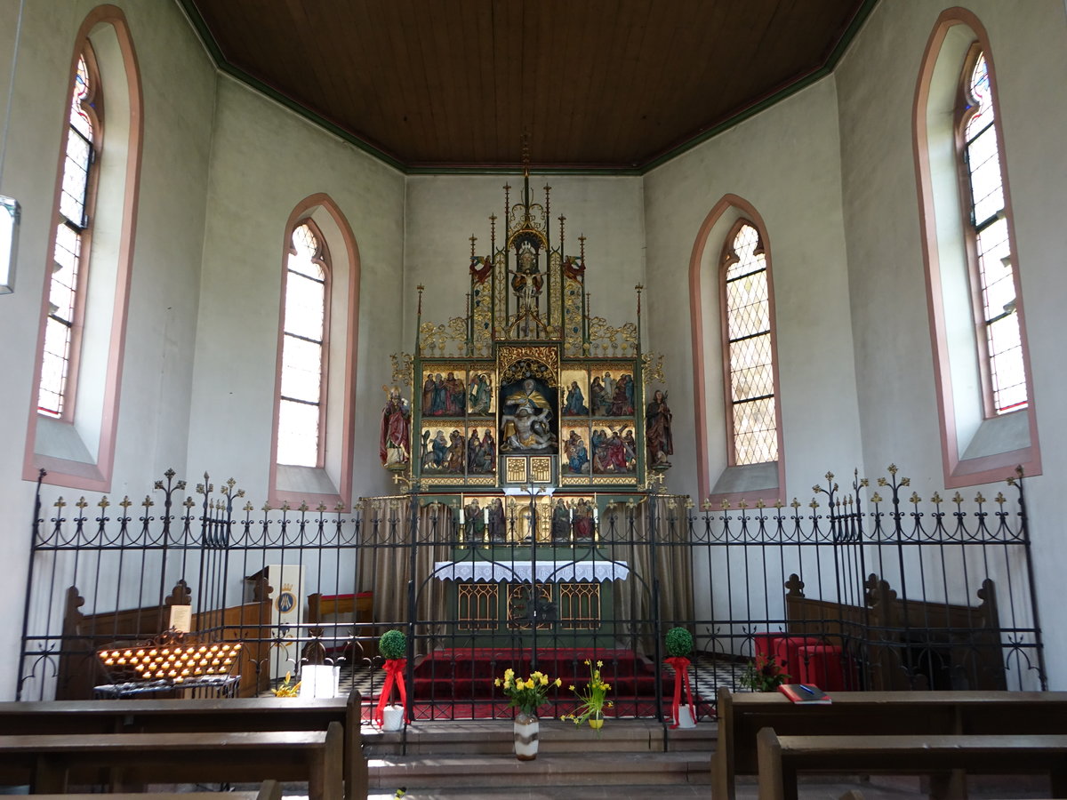 Werbach, neugotischer Altar in der Wallfahrtskapelle Liebfrauenbrunn (15.04.2018)