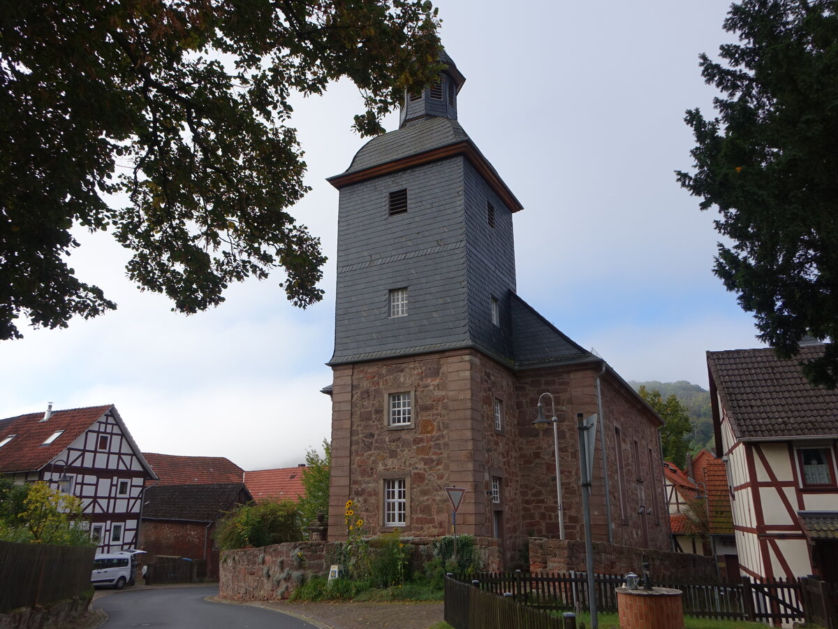 Werleshausen, evangelische Kirche, erbaut von 1803 bis 1806 (26.09.2023)