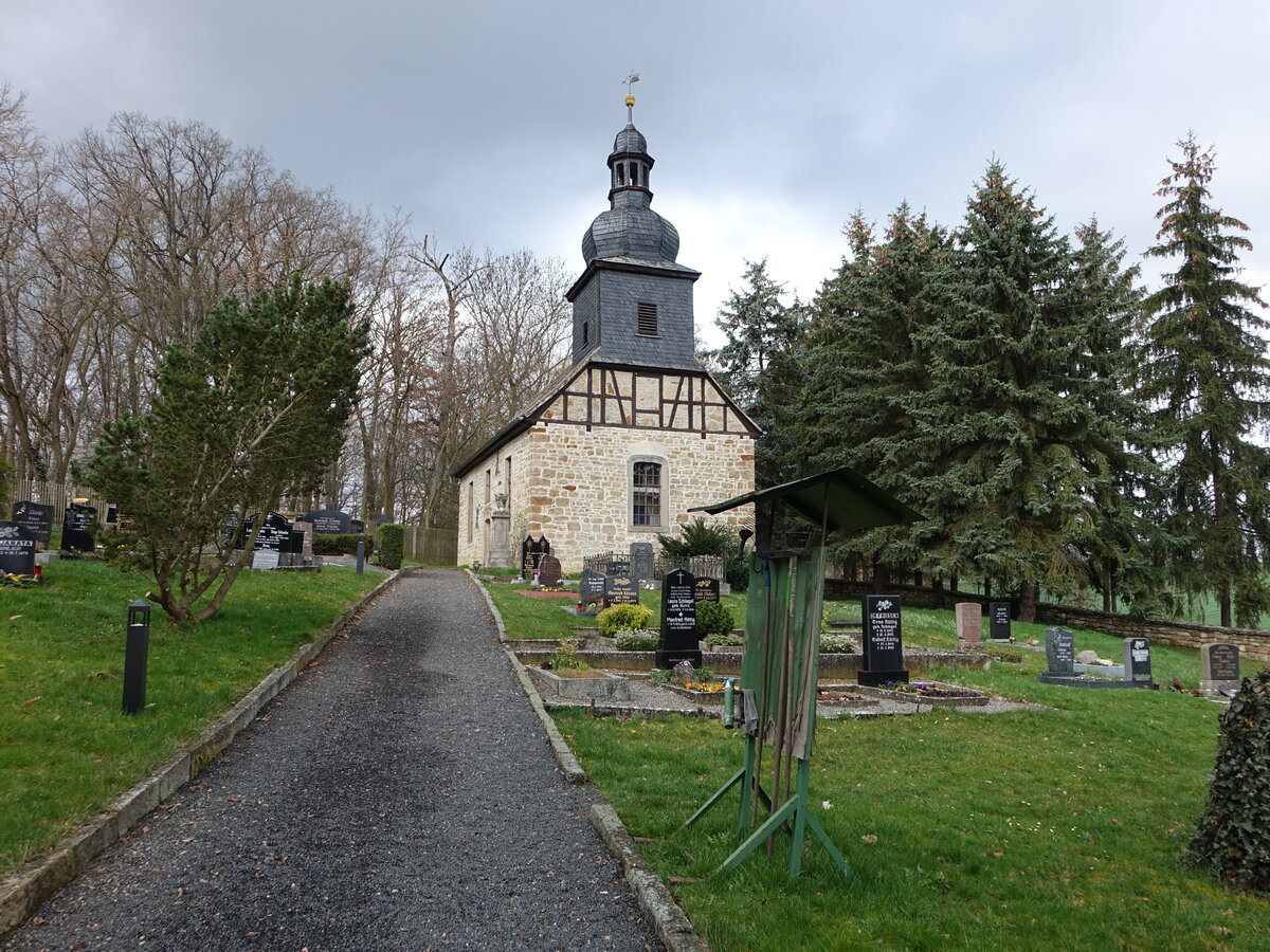 Wersdorf, evangelische St. Nikolaus Kirche, erbaut von 1789 bis 1791 (26.03.2023)