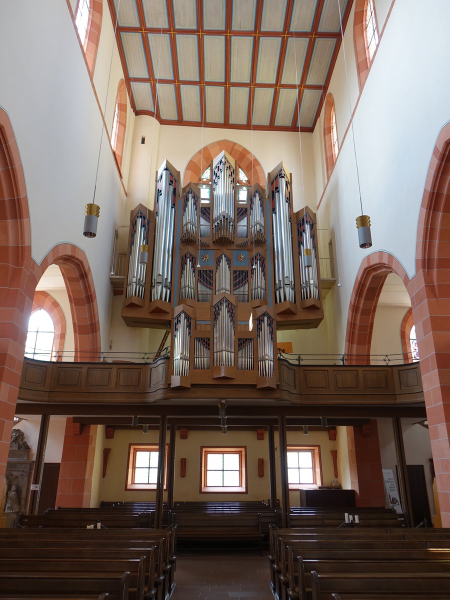 Wertheim, Orgelempore mit Rensch Orgel in der Ev. Stiftskirche (12.05.2018)