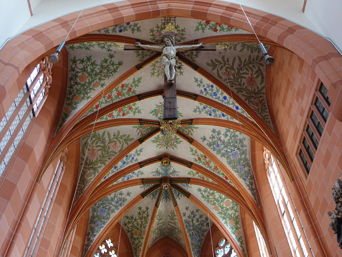 Wertheim, sptgotisches Kreuzrippengewlbe im Chor der Ev. Stiftskirche (12.05.2018)