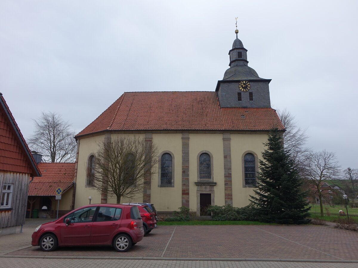 Werxhausen, kath. St. Urban Kirche, erbaut von 1741 bis 1744 (19.03.2024)