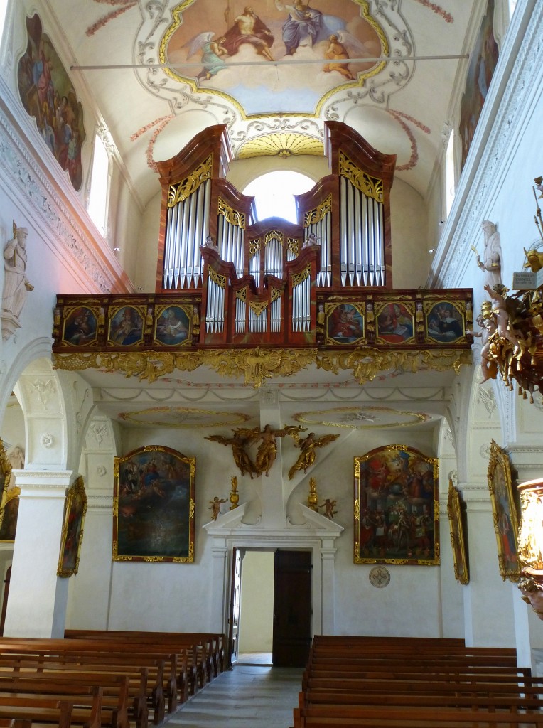 Wettingen, Blick zur Orgelempore in der ehemaligen Klosterkirche, Sept.2015