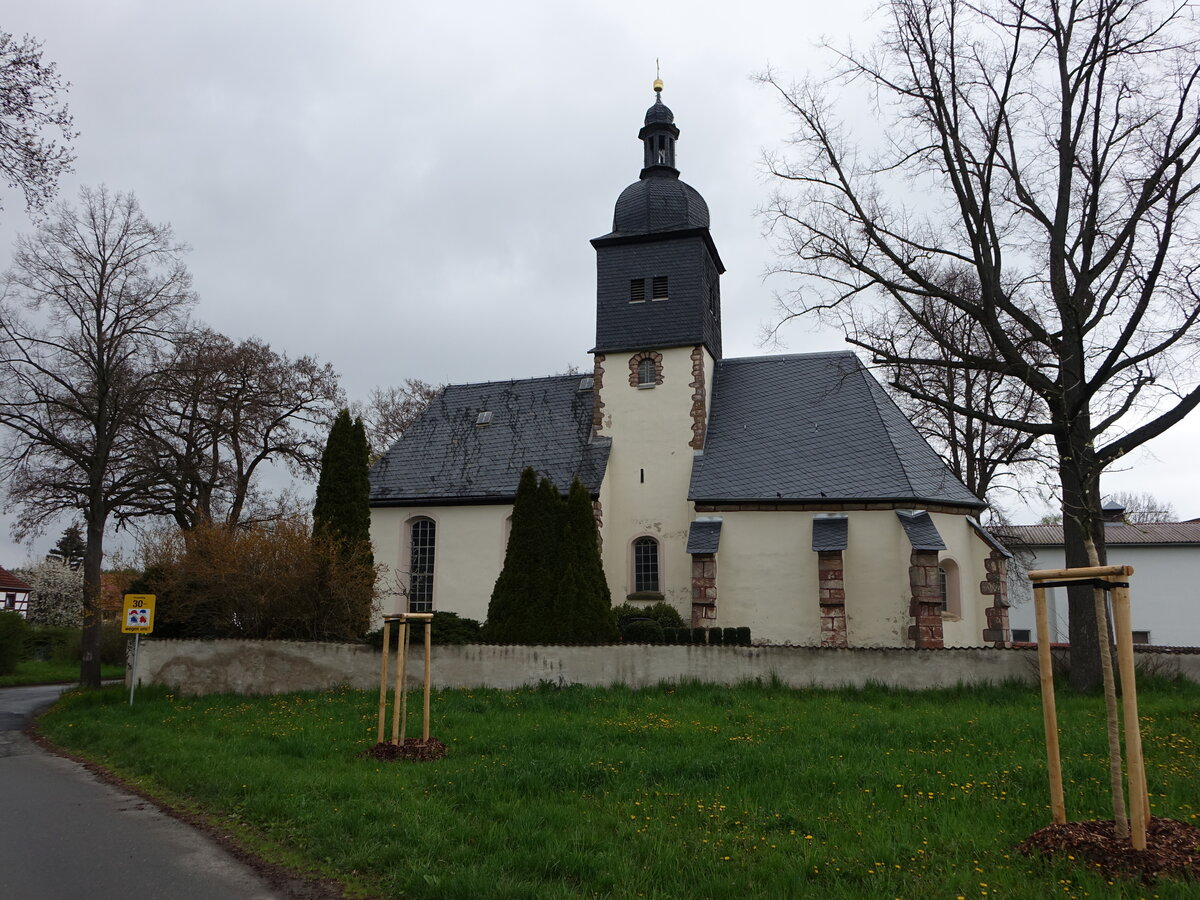 Wetzdorf, evangelische St. Marien Kirche, romanische Saalkirche (29.04.2023)