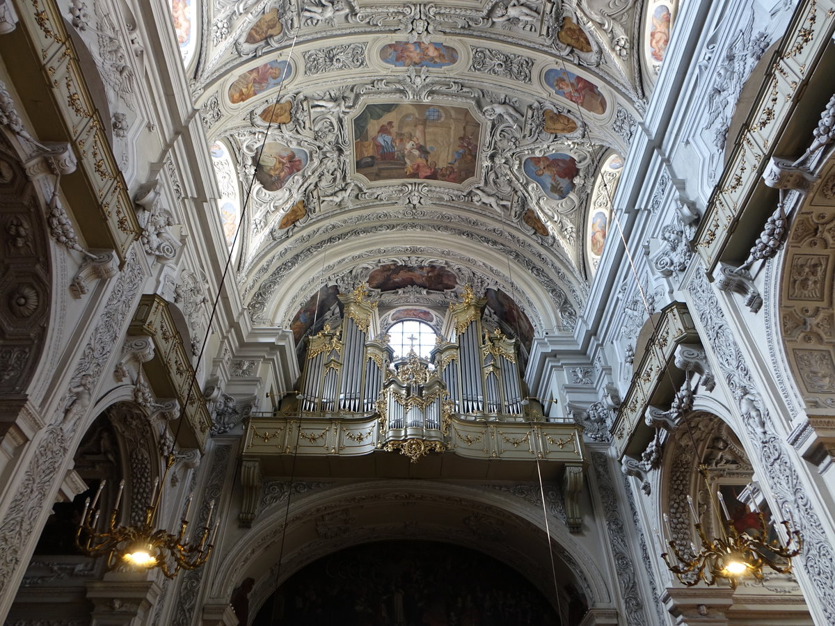 Wien, Orgel von 1895 in der Dominikanerkirche, erbaut durch den Orgelbauer Rieger (20.04.2019)