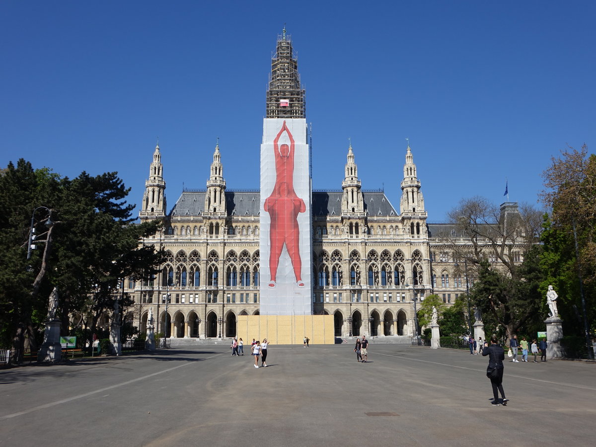 Wien, Rathaus im 1. Bezirk, erbaut von 1872 bis 1883 (20.04.2019)