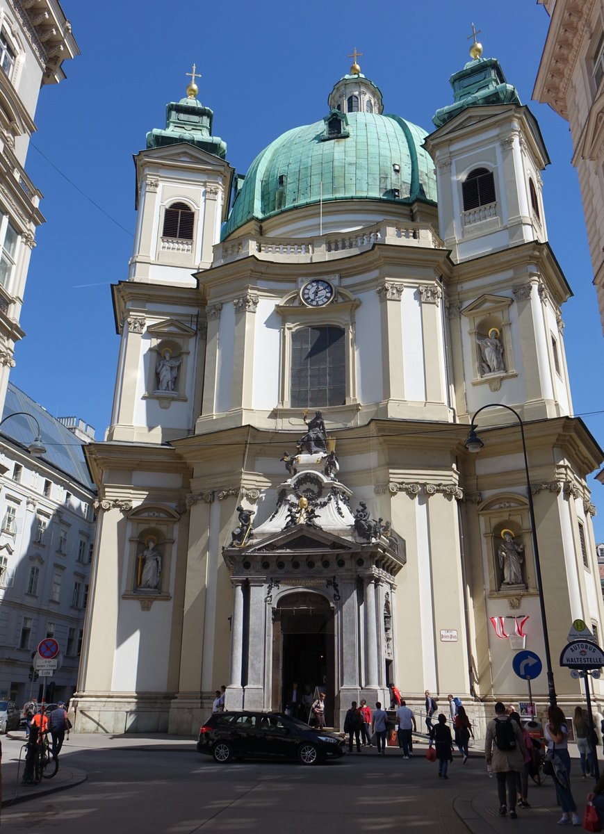 Wien, Rektoratskirche St. Peter, erbaut von 1703 bis 1722 durch Johann Lucas von Hildebrandt (20.04.2019)