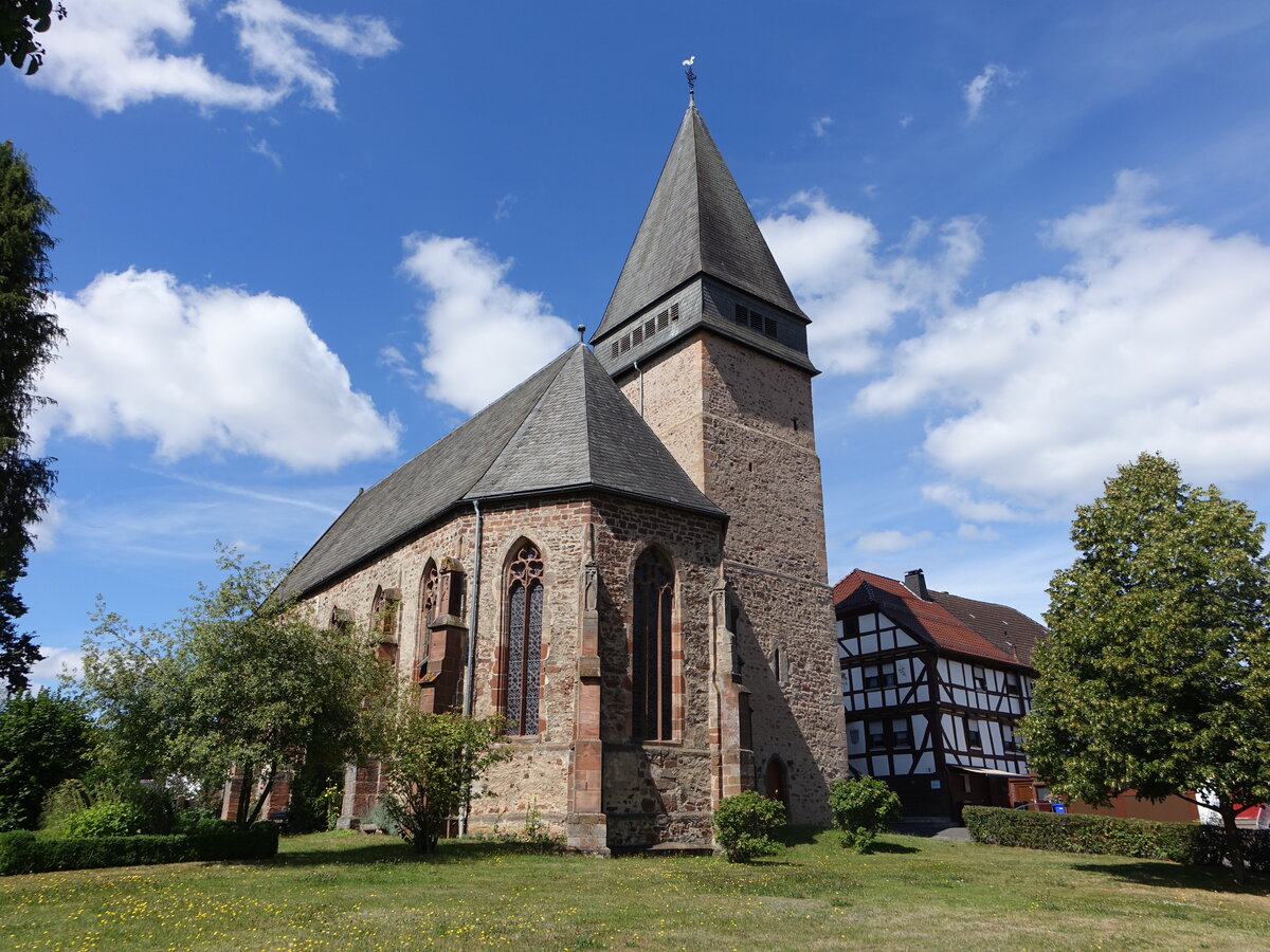 Wiesenfeld, evangelische Kirche, ehemalige Johanniterkirche, erbaut im 13. Jahrhundert (06.08.2022)