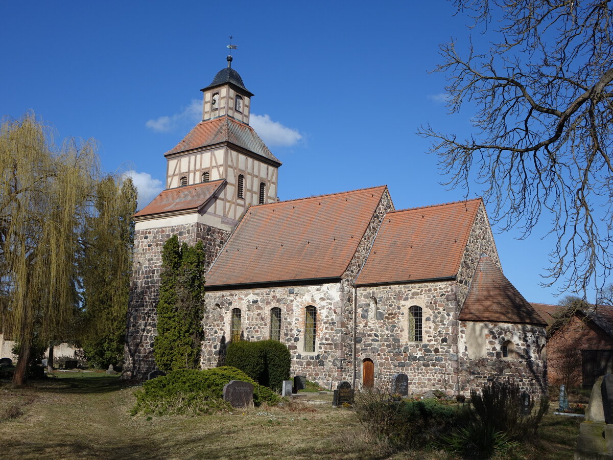 Wildenbruch, evangelische Kirche, Fachwerkkirche erbaut von 1742 bis 1743 (12.03.2026)